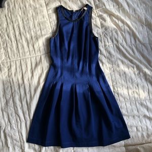 Blue fitted Banana Republic dress with zip back